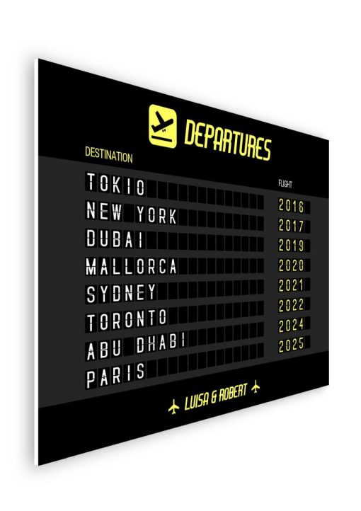 Meilensteintafel Departure Board Flughafen Abflugtafel Personalisiert Weltenbummler Piloten Geschenk Aviation 3 Set No (12)