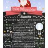 Meilensteintafel Geschenk Tagesmutter Erzieherin Weihnachten Personalisiert Chalkboard Weihnachtsmann