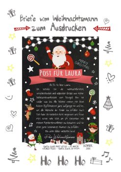 Personalisierter Brief Vom Weihnachtsmann Post Vorlage Zum Ausdrucken Chalkboard Meilensteintafel Weihnachten Last Minute