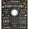 Meilensteintafel Chalkboard Geschenk Zur Einschulung Einschulungsposter Schulanfang Personalisiert Mädchen Junge Fun