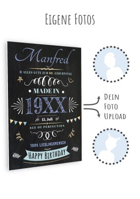 Meilensteintafel Chalkboard Jeder Geburtstag Geschenk Personalisiert Frau Mann Retro Original11