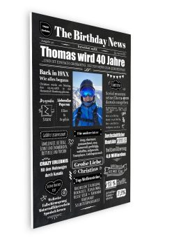 Meilensteintafel Geburtstags Zeitung 20. 30. 40. 50. 60. 70. 80. Geburtstag Geschenk Chalkboard Kreidetafel Personalisiert Zeitmaschine V2 Mann05
