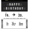 Meilensteintafel Geschenk 20. Geburtstag Aviation Flughafen Für Piloten Reise Weltenbummler Birthday Boarding Pass No 1