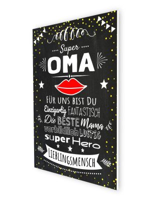 Meilensteintafel Geschenk Oma Großmutter Chalkboard Personalisiert Super Oma07