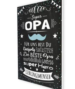 Meilensteintafel Geschenk Opa Großvater Chalkboard Personalisiert Super Opa07
