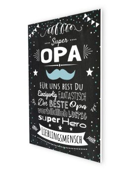 Meilensteintafel Geschenk Opa Großvater Chalkboard Personalisiert Super Opa07