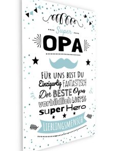 Meilensteintafel Geschenk Opa Großvater Chalkboard Personalisiert Super Opa08
