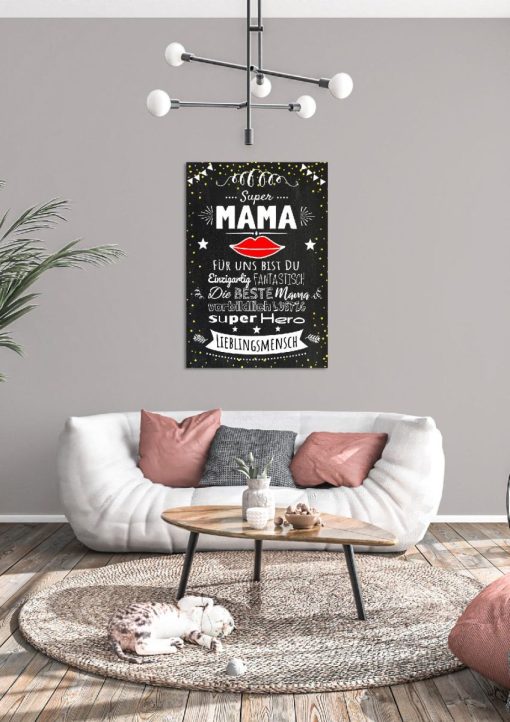 Meilensteintafel Muttertag Geschenk Chalkboard Personalisiert Super Mama White Chalk03