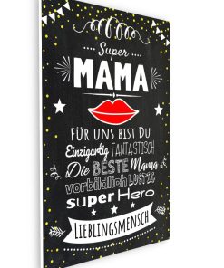 Meilensteintafel Muttertag Geschenk Chalkboard Personalisiert Super Mama White Chalk08