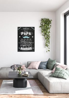 Meilensteintafel Vatertag Geschenk Chalkboard Personalisiert Super Papa I1