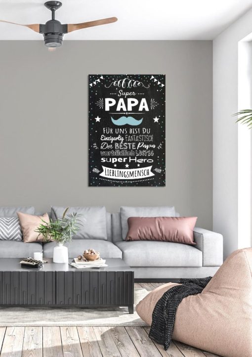 Meilensteintafel Vatertag Geschenk Chalkboard Personalisiert Super Papa I3