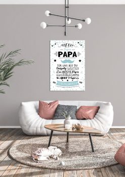 Meilensteintafel Vatertag Geschenk Chalkboard Personalisiert Super Papa I4