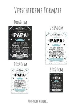 Meilensteintafel Vatertag Geschenk Chalkboard Personalisiert Super Papa01