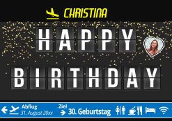 Meilensteintafel Airport Design Vorlage Departure Board Personalisierbar 30. Geburtstag Happy Birthday