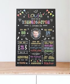 Meilensteintafel Chalkboard Geschenk Zum Kitastart Kindergartenstart Personalisiert Junge Mädchen05