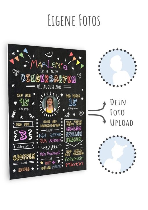 Meilensteintafel Chalkboard Geschenk Zum Kitastart Kindergartenstart Personalisiert Junge Mädchen10