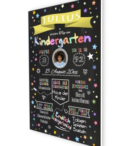 Meilensteintafel Chalkboard Kindergartenstart Geschenk Personalisiert Chalkboard Kita Start Mädchen Junge Twinkle Star06