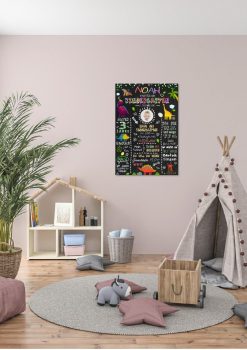 Meilensteintafel Geschenk Zum Kindergartenstart Kitastart Dinosaurier Junge Mädchen Personalisiert Chalkboard02
