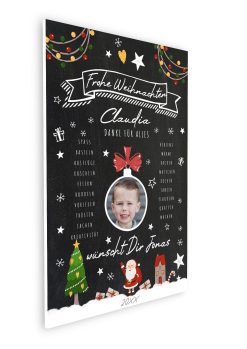 Meilensteintafel Geschenk Tagesmutter Erzieherin Weihnachten Personalisiert Chalkboard Lichterkette 23