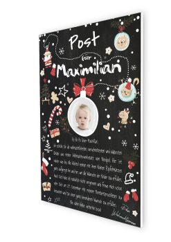 Post Brief Vom Weihnachtsmann Personalisiert Meilensteintafel Tierische Weihnachten Kreidetafel Chalkboard Junge Mädchen2
