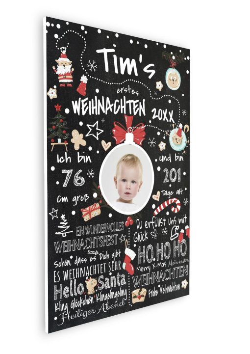 Meilensteintafel Babys Erstes Weihnachten Geschenk Personalisiert Kreidetafel Junge Mädchen X Mas Design 23