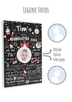 Meilensteintafel Babys Erstes Weihnachten Geschenk Personalisiert Kreidetafel Junge Mädchen X Mas Design 26