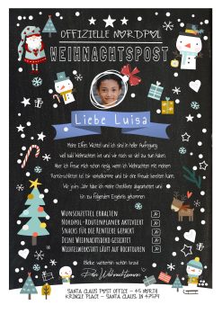 Meilensteintafel Brief Vom Weihnachtsmann Post Personalisiert Chalkboard Checkliste Schneespaß