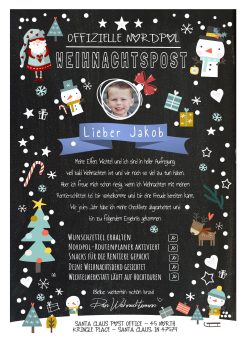 Meilensteintafel Brief Vom Weihnachtsmann Post Personalisiert Chalkboard Checkliste Schneespaß Junge