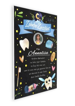 Meilensteintafel Brief Von Der Zahnfee Zertifikat Personalisiert Junge Mädchen Geschenk Chalkboard Gold 3