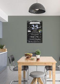 Meilensteintafel Chalkboard Geschenk 25. Hochzeitstag Silberhochzeit Personalisiert 1zigartig 102