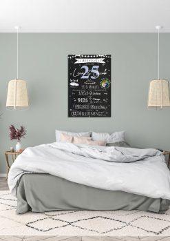 Meilensteintafel Chalkboard Geschenk 25. Hochzeitstag Silberhochzeit Personalisiert 1zigartig 104