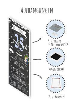 Meilensteintafel Chalkboard Geschenk 25. Hochzeitstag Silberhochzeit Personalisiert 1zigartig 110