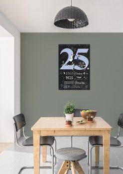 Meilensteintafel Chalkboard Geschenk 25. Hochzeitstag Silberhochzeit Personalisiert Retro Lovely Blue 12