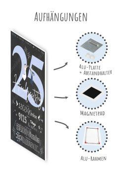 Meilensteintafel Chalkboard Geschenk 25. Hochzeitstag Silberhochzeit Personalisiert Retro Lovely Blue 18