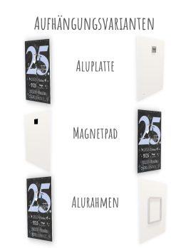 Meilensteintafel Chalkboard Geschenk 25. Hochzeitstag Silberhochzeit Personalisiert Retro Lovely Blue 23