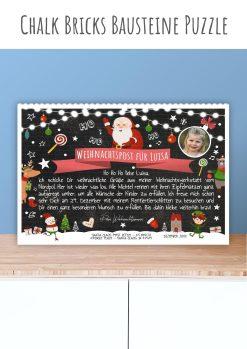 Brief Vom Weihnachtsmann Bausteine Chalk Bricks Puzzle Personalisiert Post Kinder Weihnachten Geschenk1