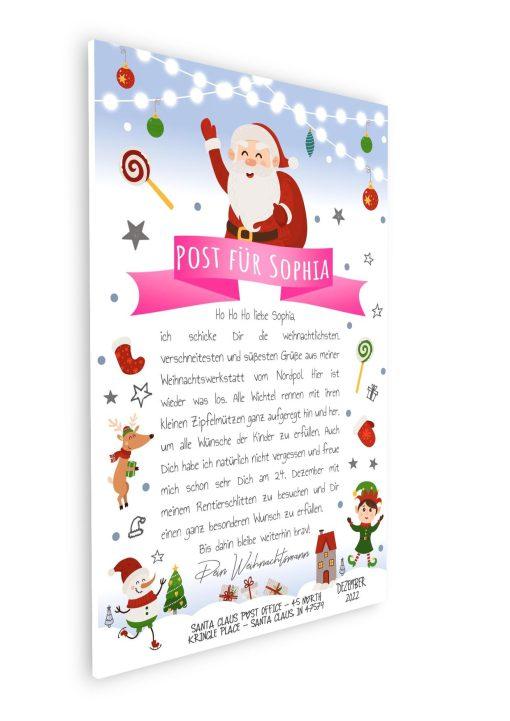 Brief Vom Weihnachtsmann Personalisiert Post Vorlage Zum Ausdrucken Chalkboard Meilensteintafel Weihnachten Snowwhite3