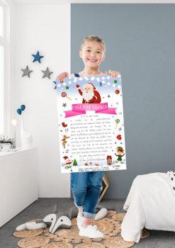 Brief Vom Weihnachtsmann Personalisiert Post Vorlage Zum Ausdrucken Mädchen Chalkboard Meilensteintafel Weihnachten Snowwhite