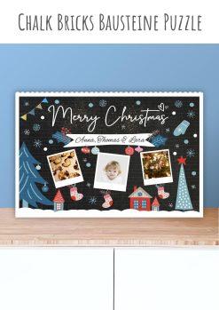 Chalk Bricks Bausteine Puzzle Foto Geschenk Personalisiert Meilensteintafel Chalkboard Weihnachten1