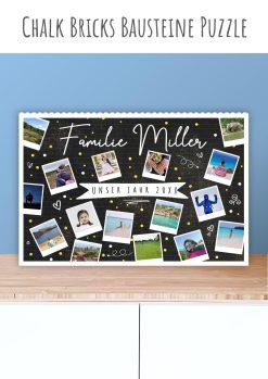 Meilensteintafel Chalkboard Familien Kinder Jahresrückblick Personalisiert Chalk Bricks Bausteine Puzzle Geschenk Weihnachten1