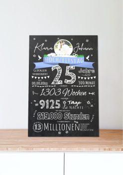 Meilensteintafel Chalkboard Geschenk 25. Hochzeitstag Silberhochzeit Personalisiert Retro Eleganz Foto 106