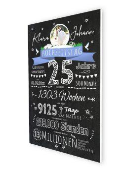 Meilensteintafel Chalkboard Geschenk 25. Hochzeitstag Silberhochzeit Personalisiert Retro Eleganz Foto 107