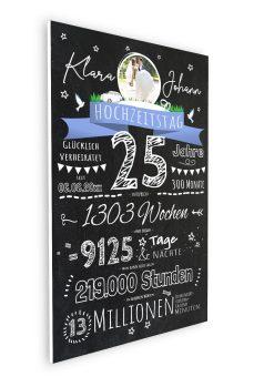 Meilensteintafel Chalkboard Geschenk 25. Hochzeitstag Silberhochzeit Personalisiert Retro Eleganz Foto 108