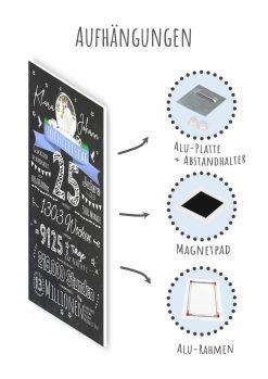 Meilensteintafel Chalkboard Geschenk 25. Hochzeitstag Silberhochzeit Personalisiert Retro Eleganz Foto 110