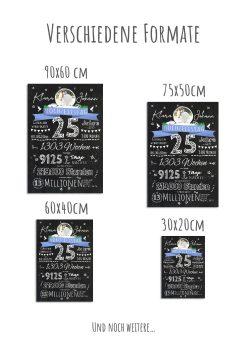 Meilensteintafel Chalkboard Geschenk 25. Hochzeitstag Silberhochzeit Personalisiert Retro Eleganz Foto 21