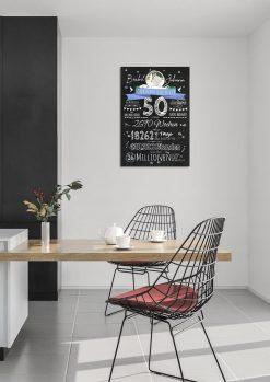 Meilensteintafel Chalkboard Geschenk 50. Hochzeitstag Goldene Hochzeit Personalisiert Retro Eleganz Foto 102