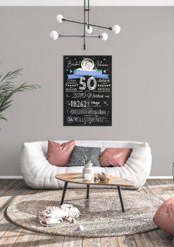 Meilensteintafel Chalkboard Geschenk 50. Hochzeitstag Goldene Hochzeit Personalisiert Retro Eleganz Foto 103