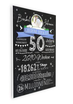 Meilensteintafel Chalkboard Geschenk 50. Hochzeitstag Goldene Hochzeit Personalisiert Retro Eleganz Foto 108