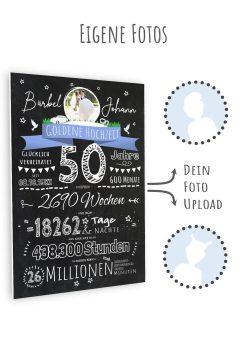 Meilensteintafel Chalkboard Geschenk 50. Hochzeitstag Goldene Hochzeit Personalisiert Retro Eleganz Foto 111