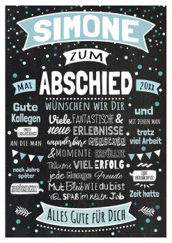 Meilensteintafel Geschenk Zum Abschied Kollegen Personalisiert Arbeitskollegen Chalkboard Chalk